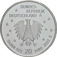 Монета Германия 20 евро 2022 Детский фонд