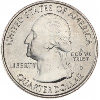 Монета США 25 центов 2014 Национальный парк Арки