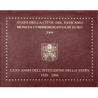 Монета Ватикан 2 евро 2004 75 лет образования Государства Ватикан (буклет)