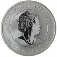 Монета Австралия 1 доллар 2023 Год Кролика