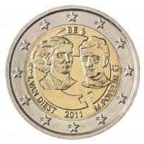 Монета Бельгия 2 евро 2011 100 лет международному женскому дню