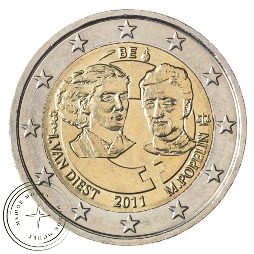 Бельгия 2 евро 2011 100 лет международному женскому дню