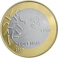 Монета Словения 3 евро 2025 Новая Горица