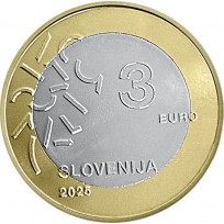 Монета Словения 3 евро 2025 Новая Горица