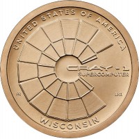 США 1 доллар 2026 Крэй-1 суперкомпьютер -  Висконсин