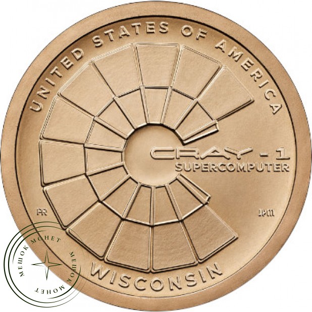 США 1 доллар 2026 Крэй-1 суперкомпьютер -  Висконсин