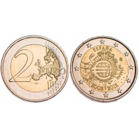 Монета Испания 2 евро 2012 10 лет наличному обращению евро