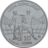 Монета Испания 2020 10 Евро УЕФА - Чемпионат Европы по футболу 2020