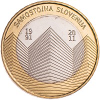 Словения 3 евро 2011 20 лет независимости