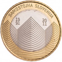 Монета Словения 3 евро 2011 20 лет независимости
