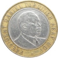 Монета Кения 10 шиллингов 1995