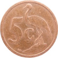 Монета ЮАР 5 центов 2004