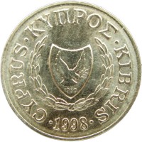 Монета Кипр 2 цента 1998