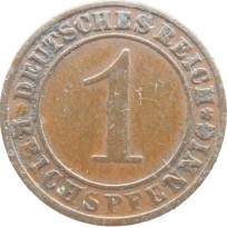 Монета Германия 1 рейхспфенниг 1925
