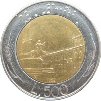 Монета Италия 500 лир 1982