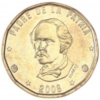 Монета Доминиканская республика 1 песо 2008