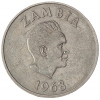 Монета Замбия 20 нгвей 1968