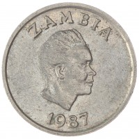 Монета Замбия 5 нгвей 1987
