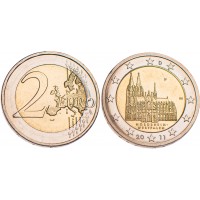 Монета Германия 2 евро 2011 Северный Рейн- Вестфалия (Кёльнский собор)