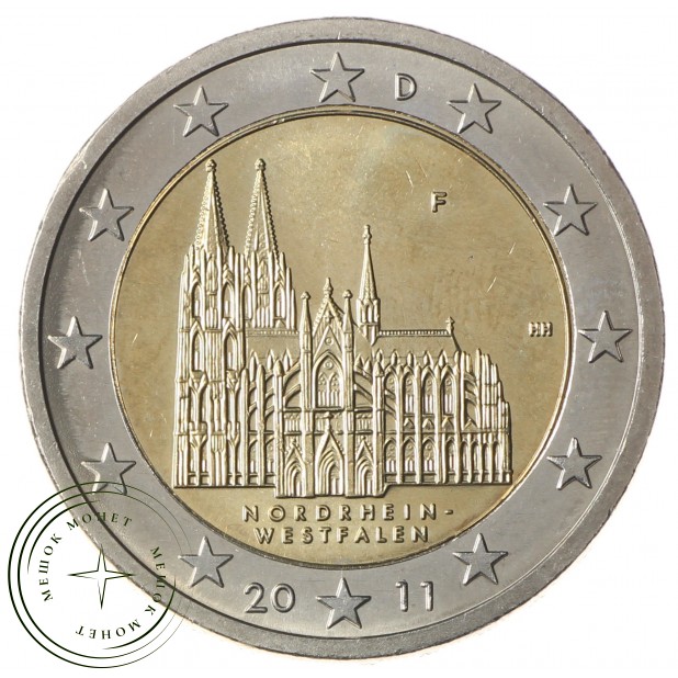 Германия 2 евро 2011 Северный Рейн- Вестфалия (Кёльнский собор)