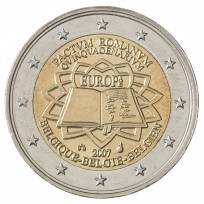 Монета Бельгия 2 евро 2007 Римский договор