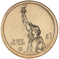 Монета США 1 доллар 2020 Шкала переменных Гербера Коннектикут