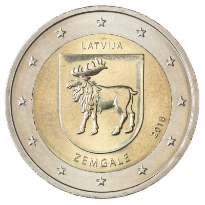 Монета Латвия 2 евро 2018 Земгале