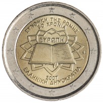 Монета Греция 2 евро 2007 Римский договор
