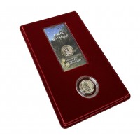 2 монеты 25 рублей 2024 Ежик в тумане цветная и обыкновенная Подарочный набор (красный)