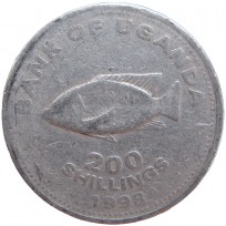 Монета Уганда 200 шиллингов 1998