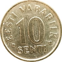 Монета Эстония 10 сентов 1998
