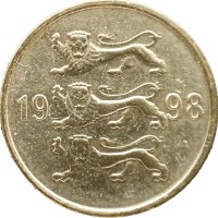 Монета Эстония 10 сентов 1998