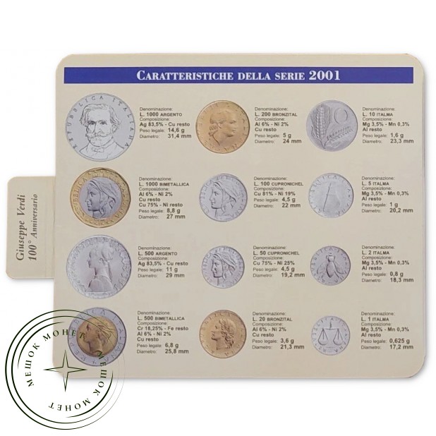 Италия набор монет 2001 — 937045573