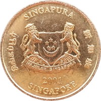Монета Сингапур 5 центов 2001