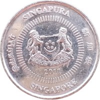 Монета Сингапур 10 центов 2011