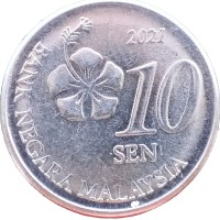 Монета Малайзия 10 сен 2021