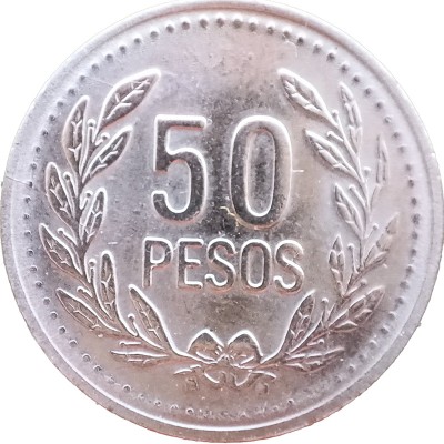 Монета Колумбия 50 песо 2010