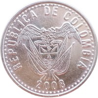 Монета Колумбия 50 песо 2008