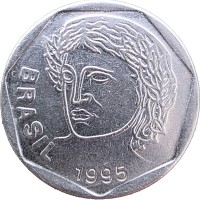 Монета Бразилия 25 сентаво 1995