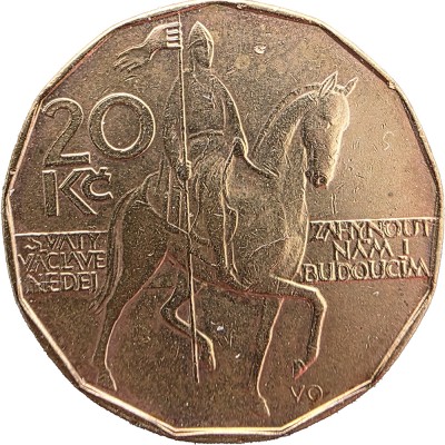 Монета Чехия 20 крон 1993