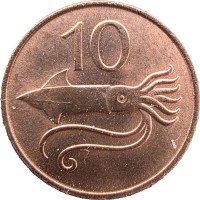 Монета Исландия 10 эйре 1981