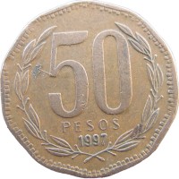 Монета Чили 50 песо 1997