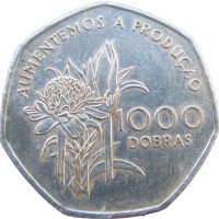 Монета Сан-Томе и Принсипи 1000 добр 1997