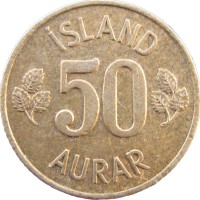 Монета Исландия 50 аурар 1970