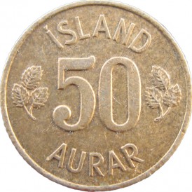 Монета Исландия 50 аурар 1970