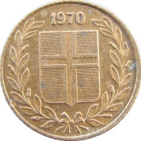 Монета Исландия 50 аурар 1970