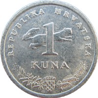 Монета Хорватия 1 куна 2009