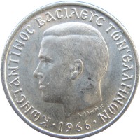 Монета Греция 1 драхма 1966