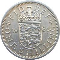 Монета Великобритания 1 шиллинг 1964
