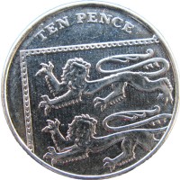 Монета Великобритания 10 пенсов 2014
